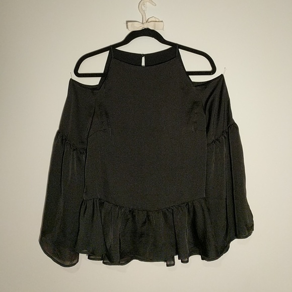 Cold Shoulder Satin Blouse - Picture 1 of 4